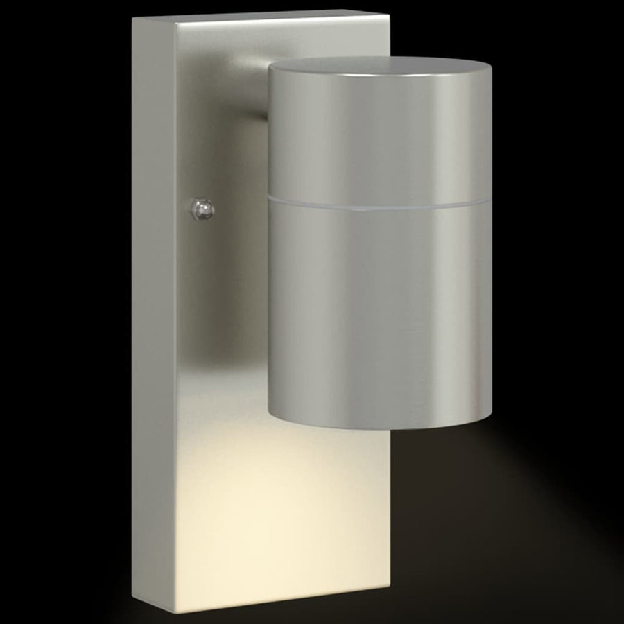 Buiten Wandlamp 2 pcs Zilver 6,5 x 10,5 x 16 cm RVS en Glas