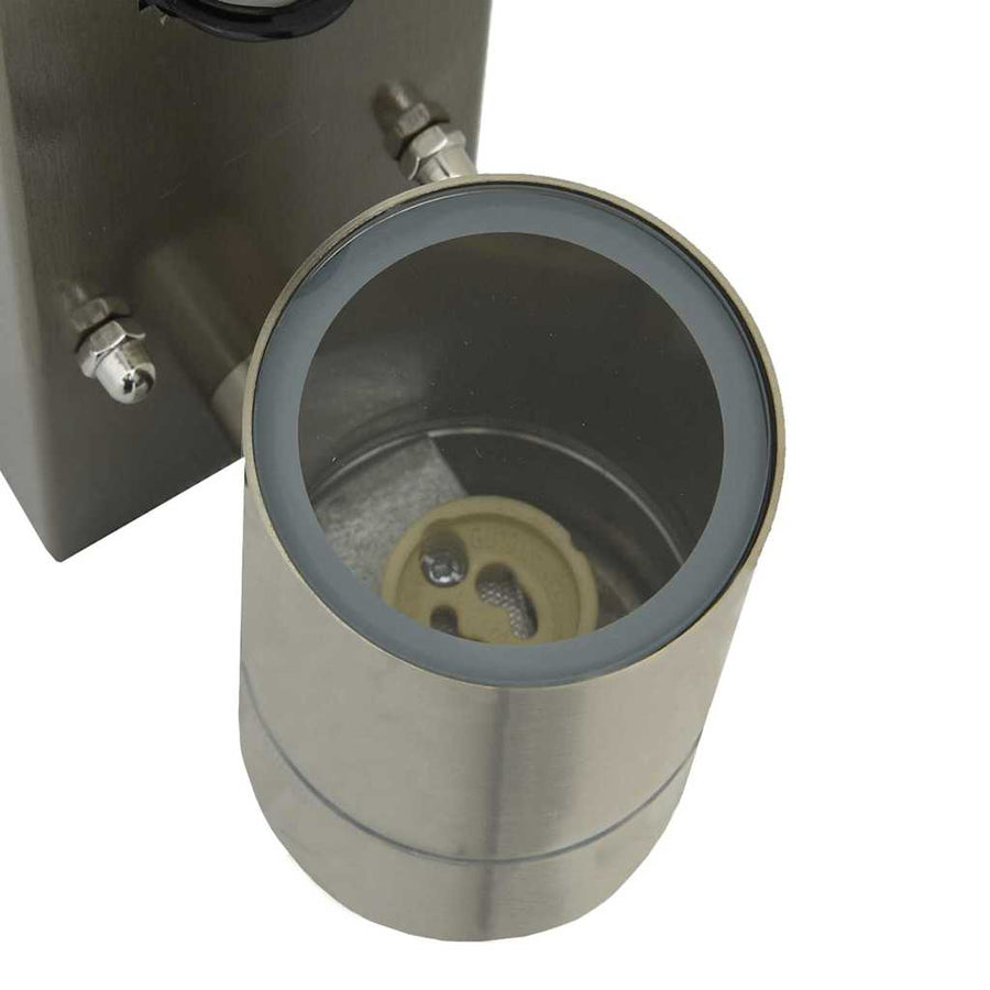Buiten Wandlamp 2 pcs Zilver 6,5 x 10,5 x 16 cm RVS en Glas