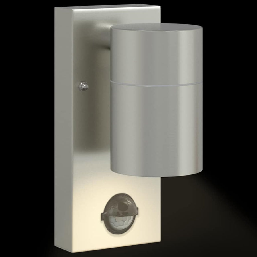 Buiten Wandlamp 2 pcs Zilver 6,5 x 10,5 x 16 cm RVS en Glas