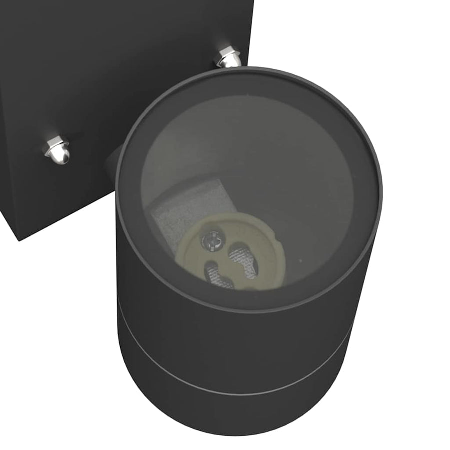 Buiten Wandlamp Zwart 6,5 x 10,5 x 16 cm RVS en Glas