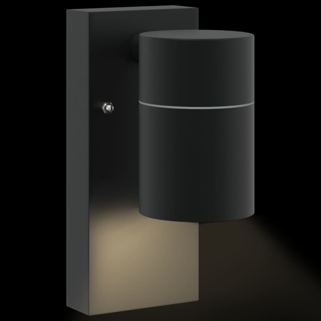 Buiten Wandlamp Zwart 6,5 x 10,5 x 16 cm RVS en Glas