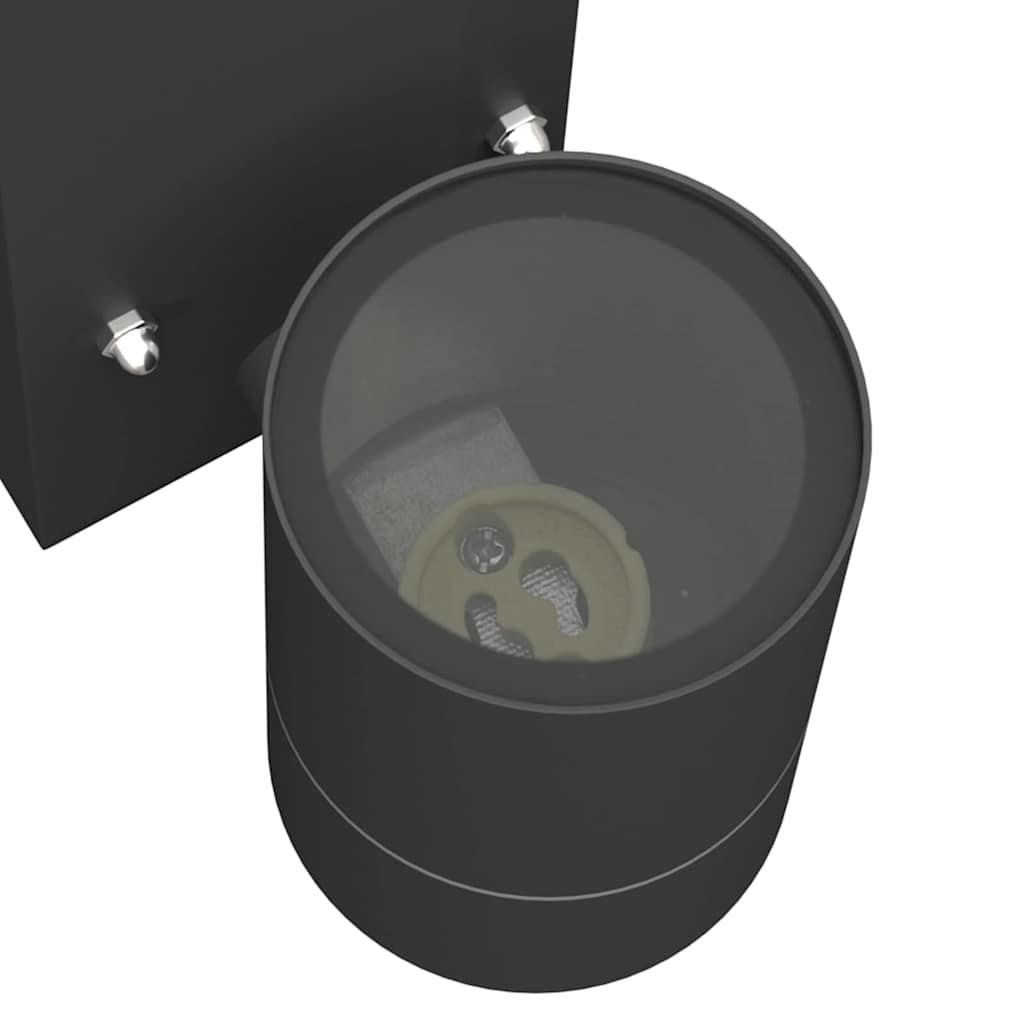 Buiten Wandlamp Zwart 6,5 x 10,5 x 16 cm RVS en Glas