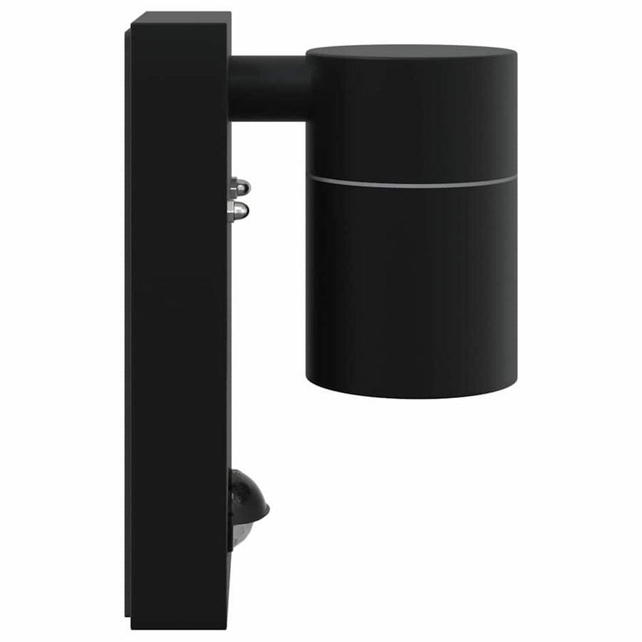 Buiten Wandlamp 2 pcs Zwart 6,5 x 10,5 x 16 cm RVS en Glas