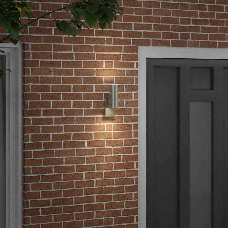 Buiten Wandlamp Zilver 7 x 10 x 22 cm RVS en Glas