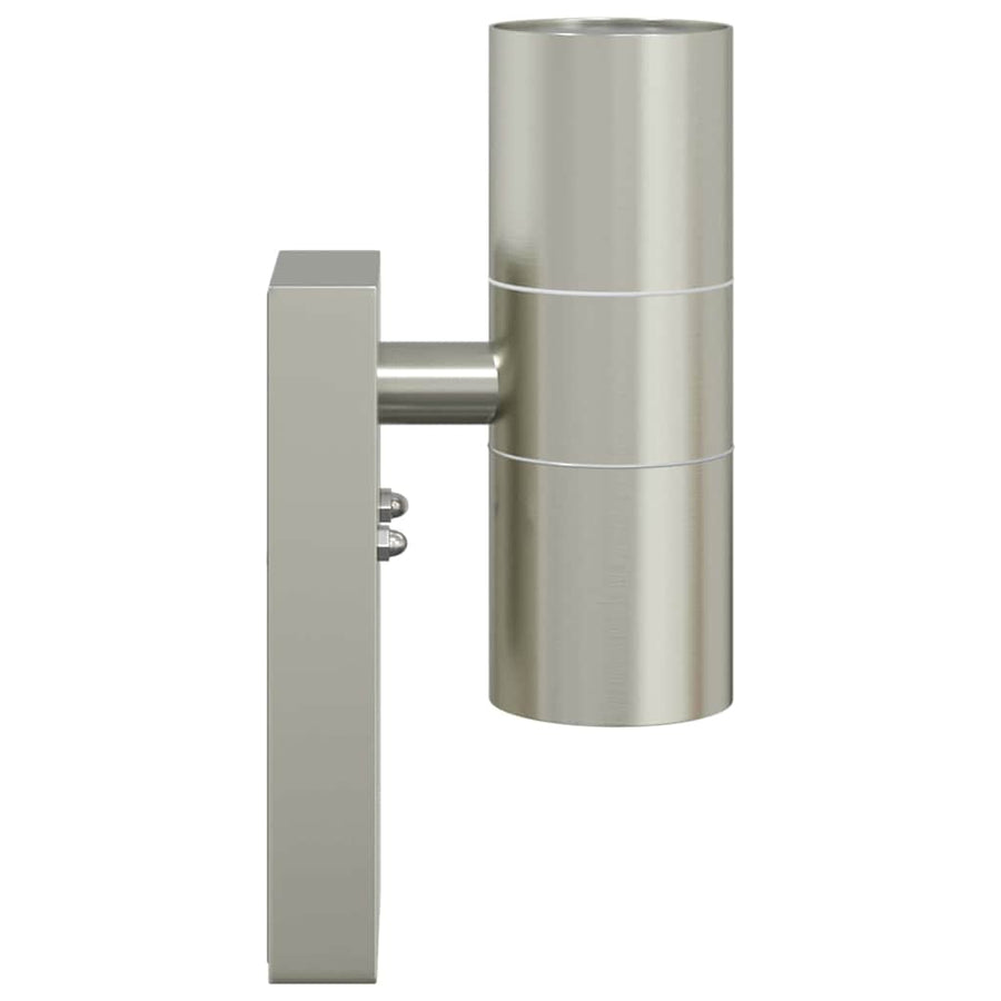 Buiten Wandlamp Zilver 7 x 10 x 22 cm RVS en Glas