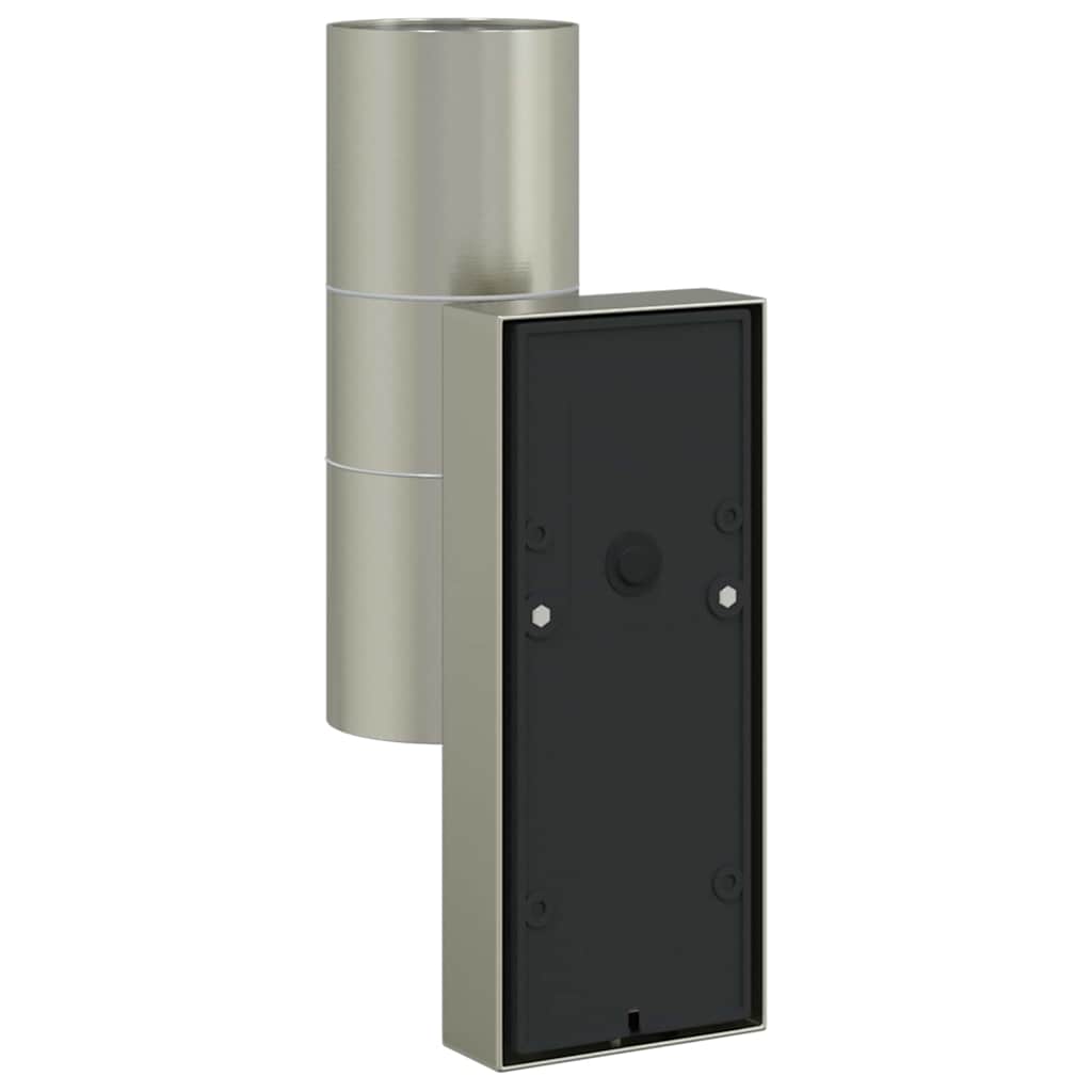 Buiten Wandlamp 2 pcs Zilver 7 x 10 x 22 cm RVS en Glas