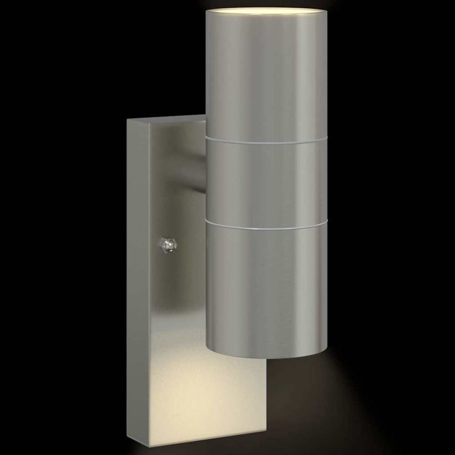 Buiten Wandlamp 2 pcs Zilver 7 x 10 x 22 cm RVS en Glas