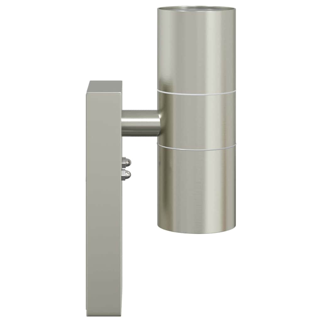 Buiten Wandlamp 2 pcs Zilver 7 x 10 x 22 cm RVS en Glas