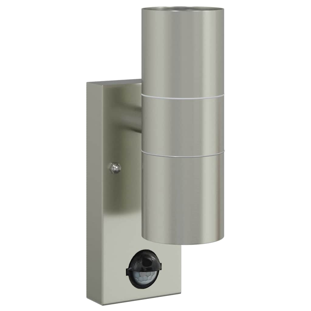 Buiten Wandlamp 2 pcs Zilver 7 x 10 x 22 cm RVS en Glas