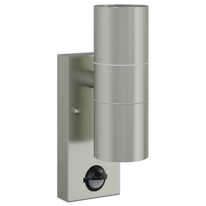 Buiten Wandlamp 2 pcs Zilver 7 x 10 x 22 cm RVS en Glas