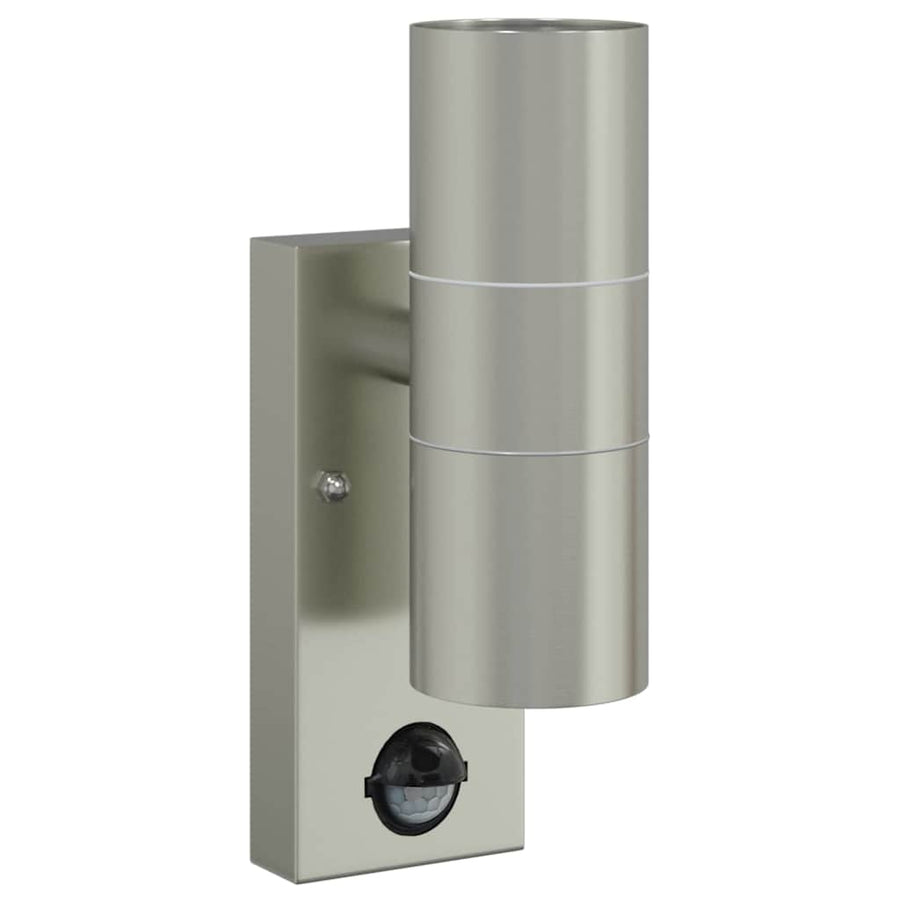 Buiten Wandlamp 2 pcs Zilver 7 x 10 x 22 cm RVS en Glas