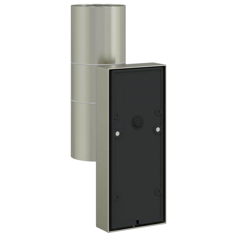 Buiten Wandlamp 2 pcs Zilver 7 x 10 x 22 cm RVS en Glas