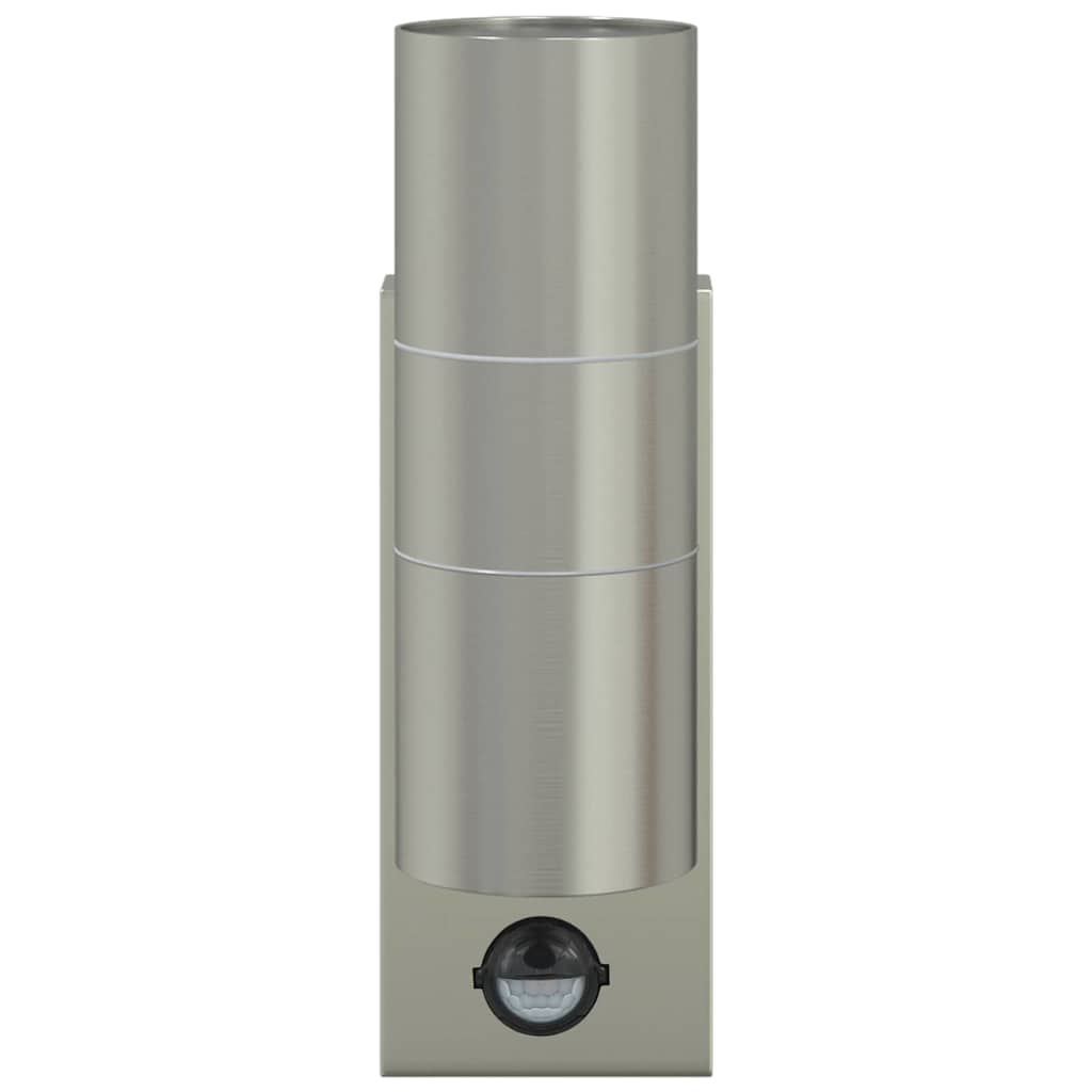 Buiten Wandlamp 2 pcs Zilver 7 x 10 x 22 cm RVS en Glas