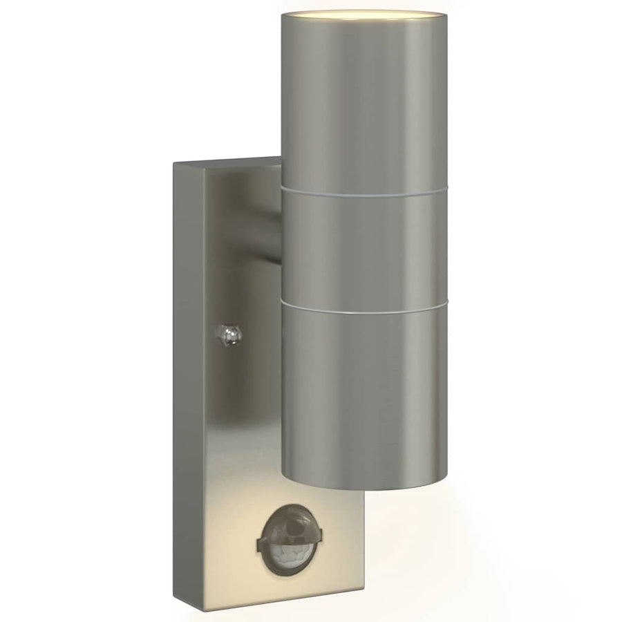 Buiten Wandlamp 2 pcs Zilver 7 x 10 x 22 cm RVS en Glas