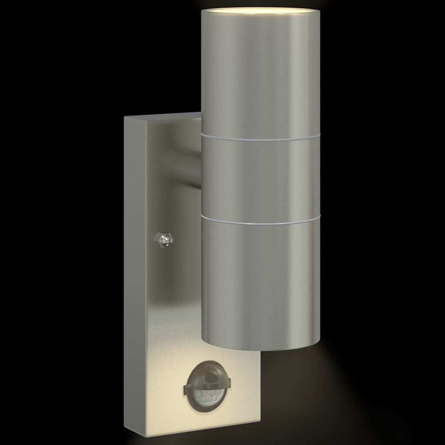 Buiten Wandlamp 2 pcs Zilver 7 x 10 x 22 cm RVS en Glas
