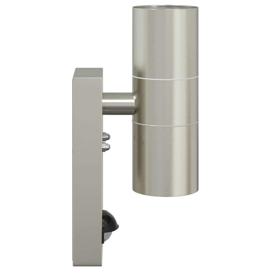 Buiten Wandlamp 2 pcs Zilver 7 x 10 x 22 cm RVS en Glas