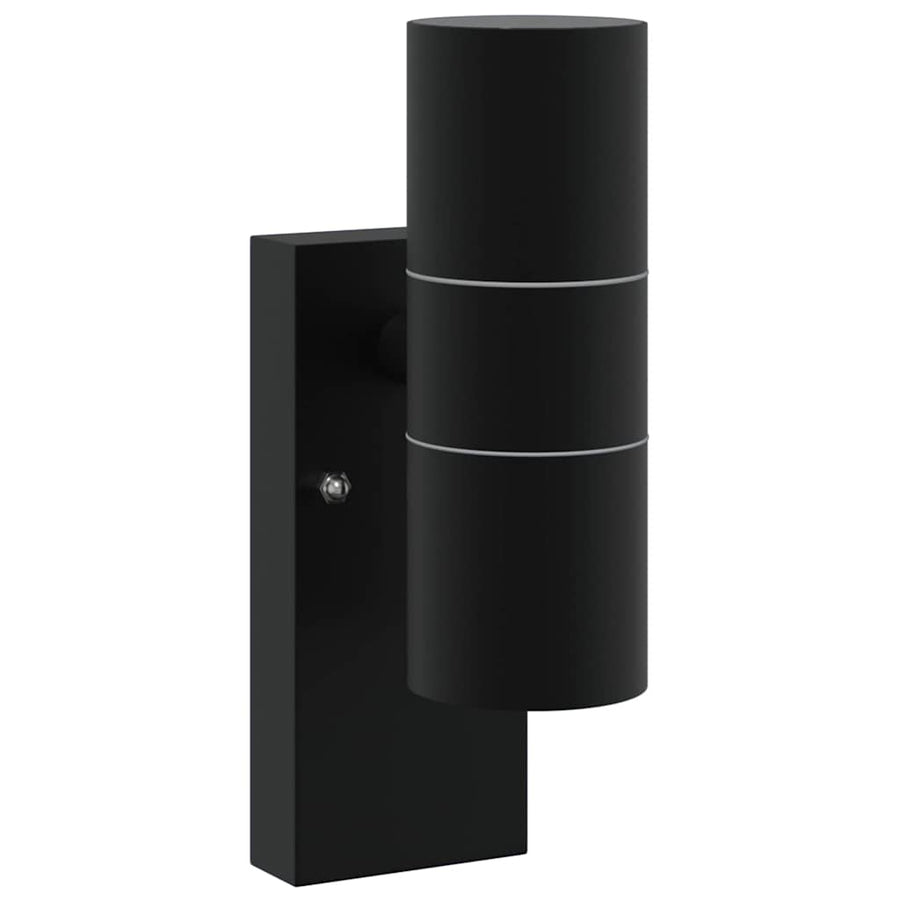 Buiten Wandlamp Zwart 7 x 10 x 22 cm RVS en Glas