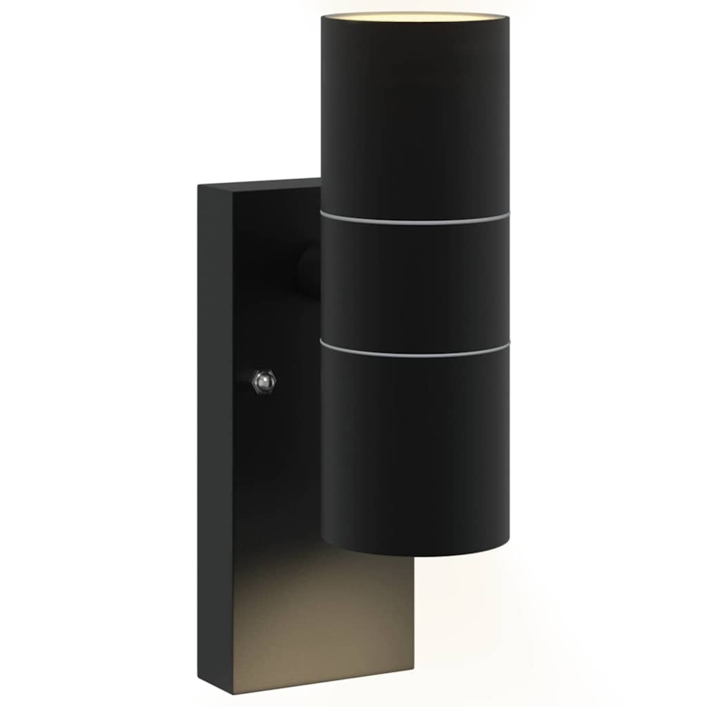 Buiten Wandlamp Zwart 7 x 10 x 22 cm RVS en Glas