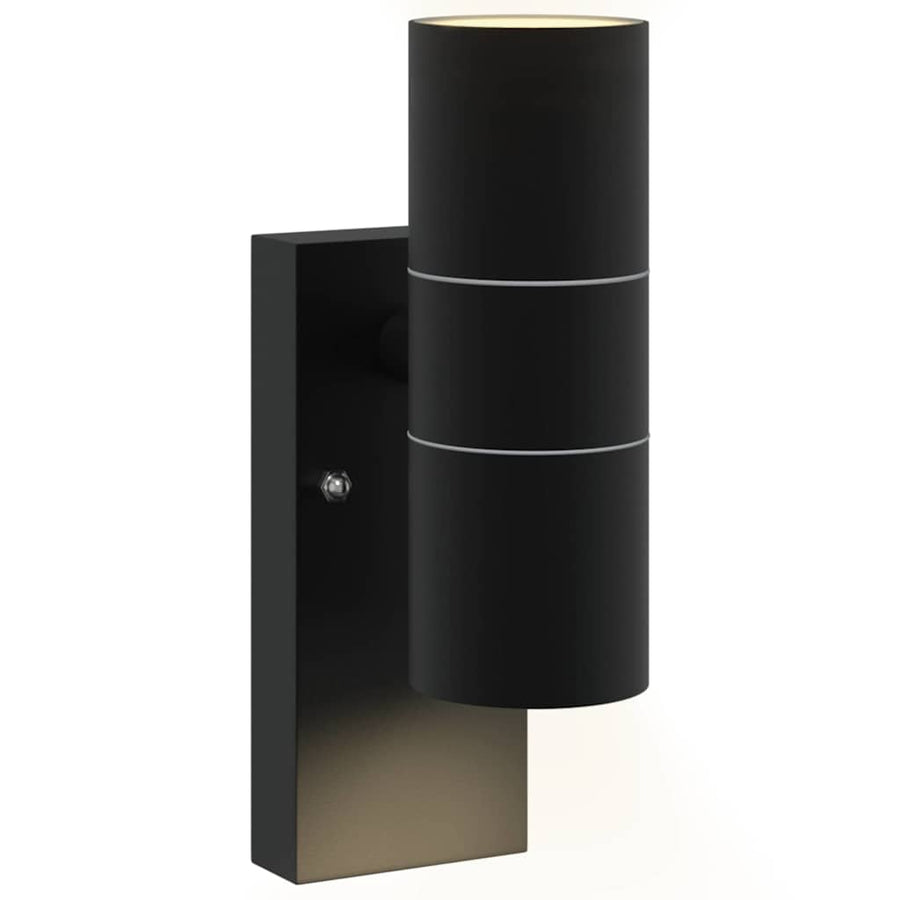 Buiten Wandlamp Zwart 7 x 10 x 22 cm RVS en Glas