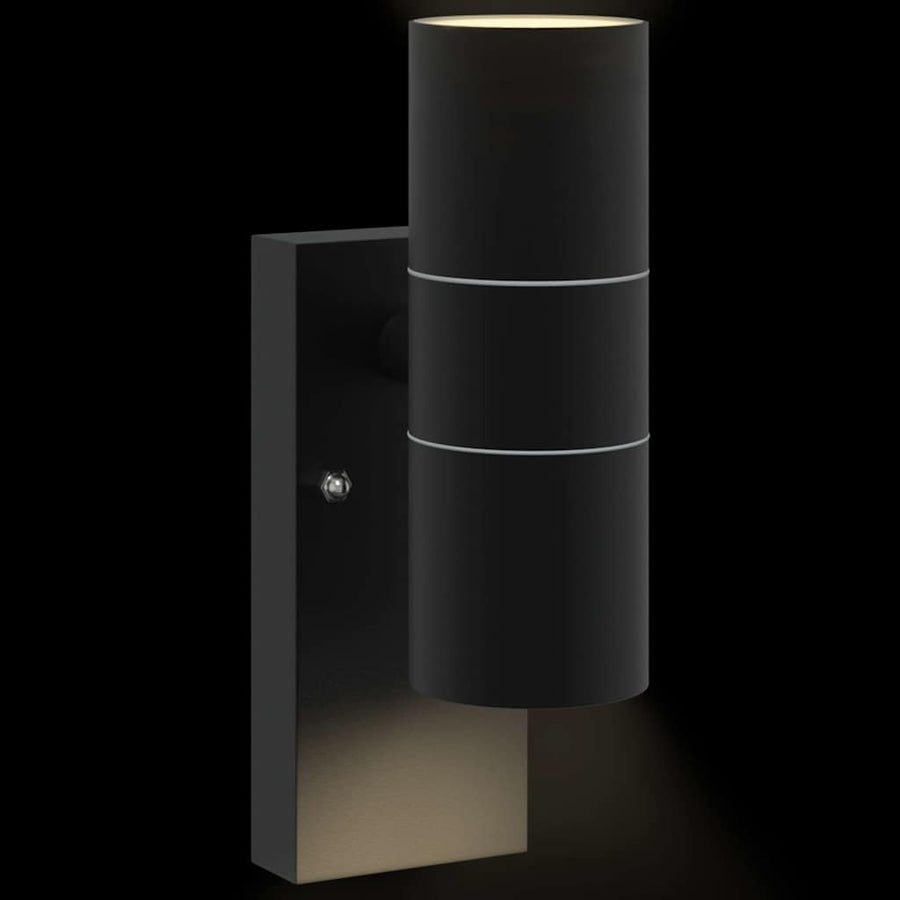 Buiten Wandlamp Zwart 7 x 10 x 22 cm RVS en Glas