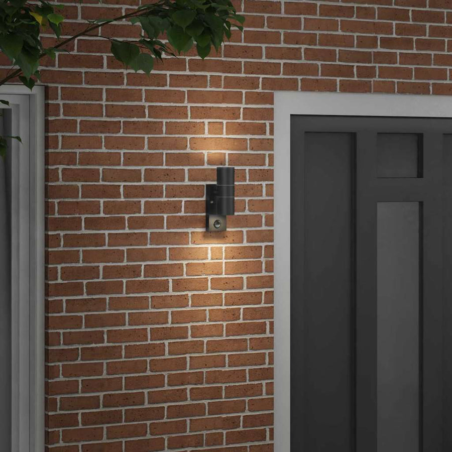 Buiten Wandlamp Zwart 7 x 10 x 22 cm RVS en Glas