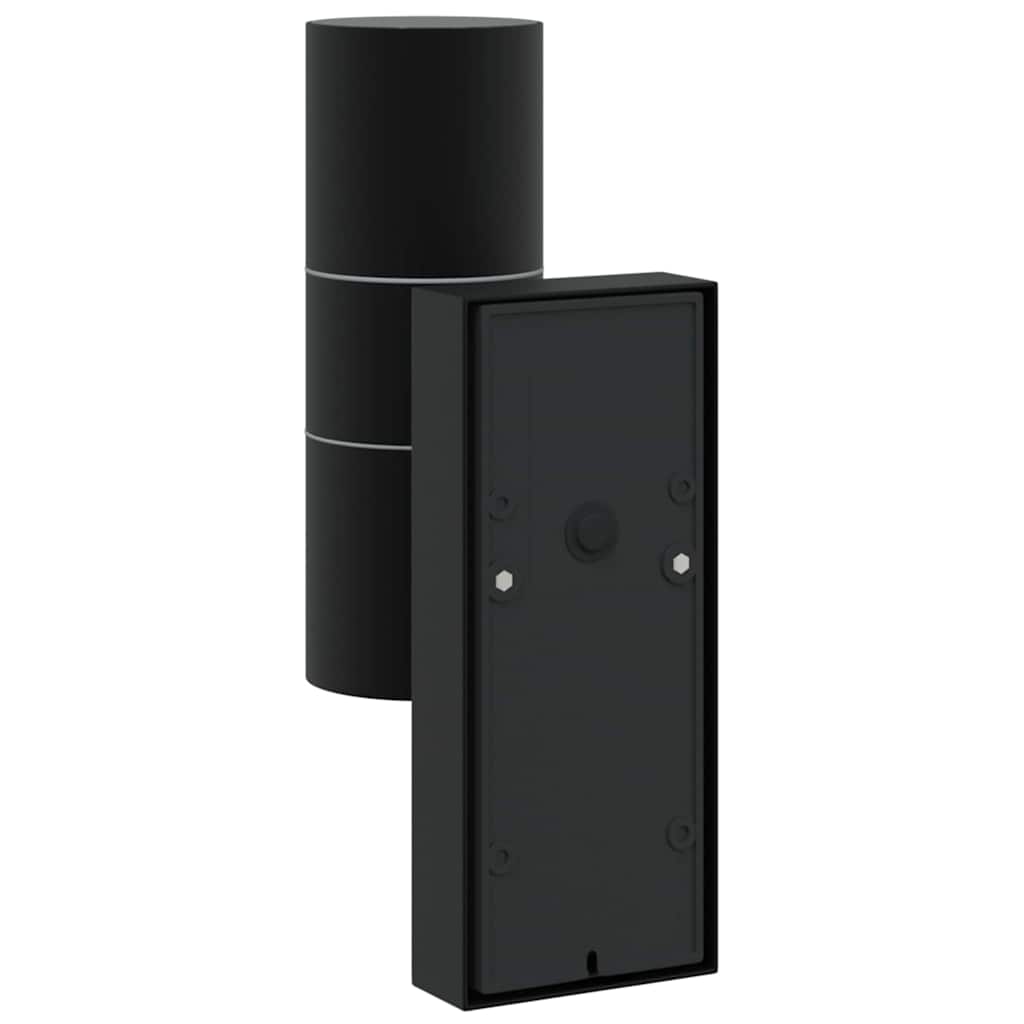 Buiten Wandlamp Zwart 7 x 10 x 22 cm RVS en Glas
