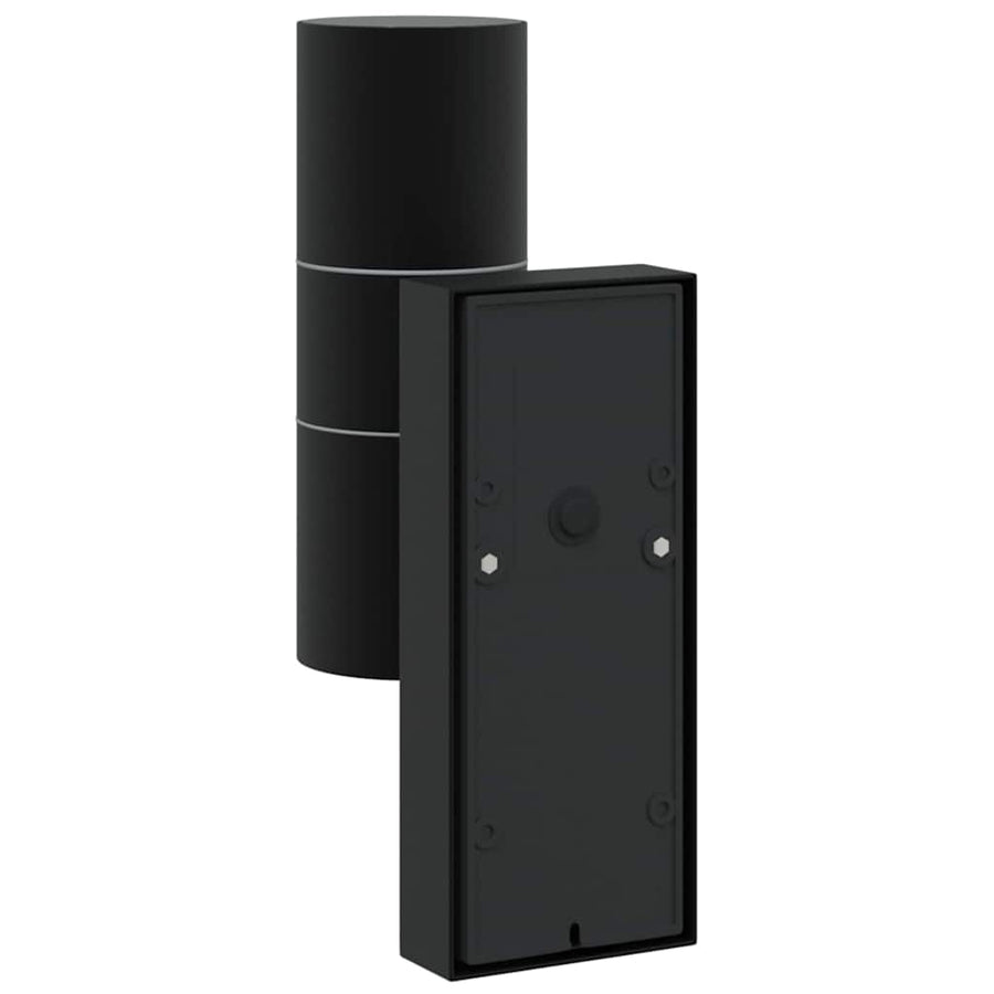 Buiten Wandlamp Zwart 7 x 10 x 22 cm RVS en Glas