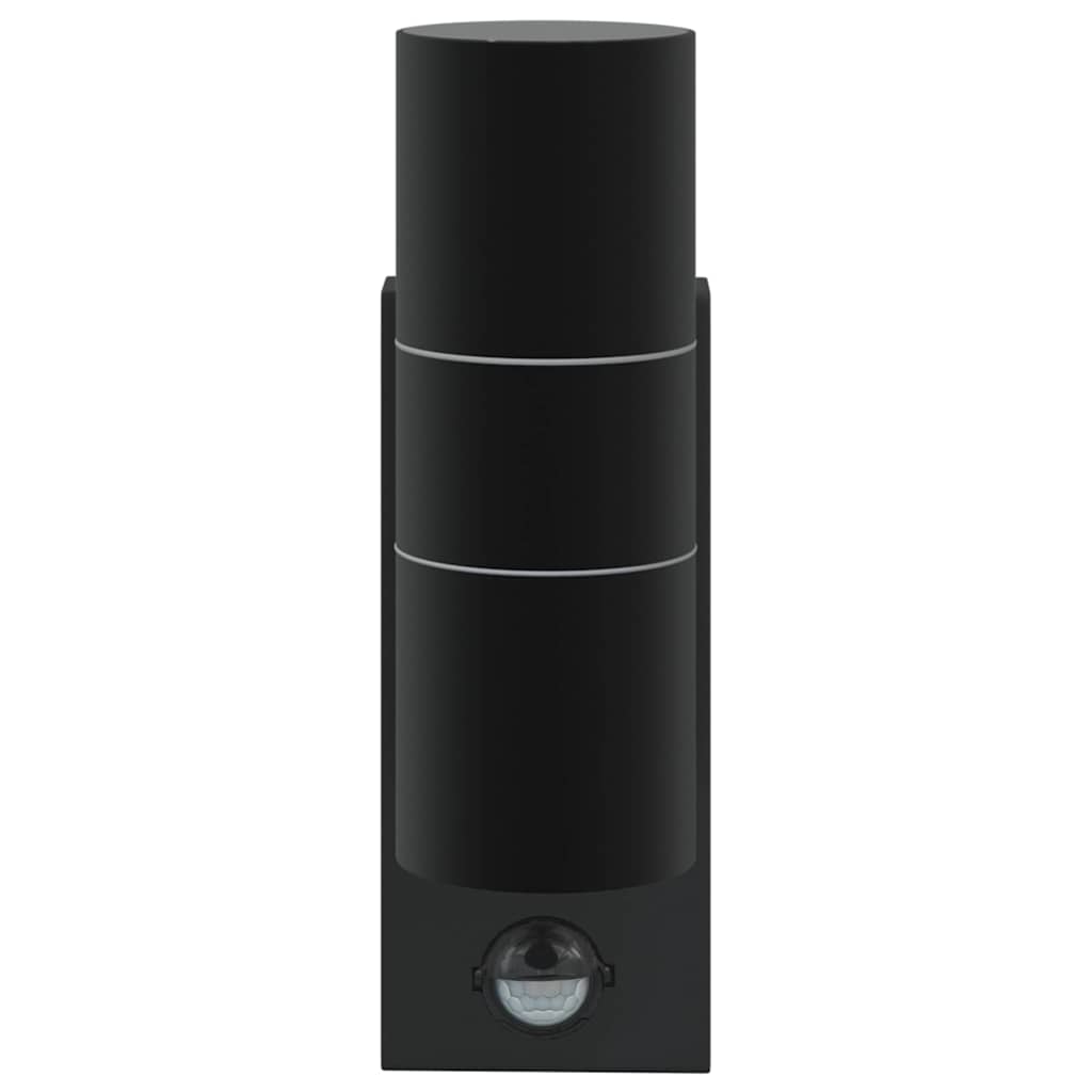 Buiten Wandlamp Zwart 7 x 10 x 22 cm RVS en Glas