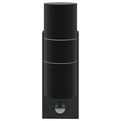 Buiten Wandlamp Zwart 7 x 10 x 22 cm RVS en Glas