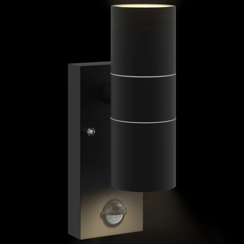 Buiten Wandlamp Zwart 7 x 10 x 22 cm RVS en Glas