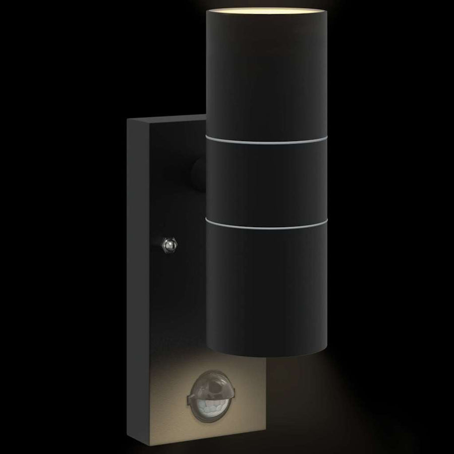 Buiten Wandlamp Zwart 7 x 10 x 22 cm RVS en Glas