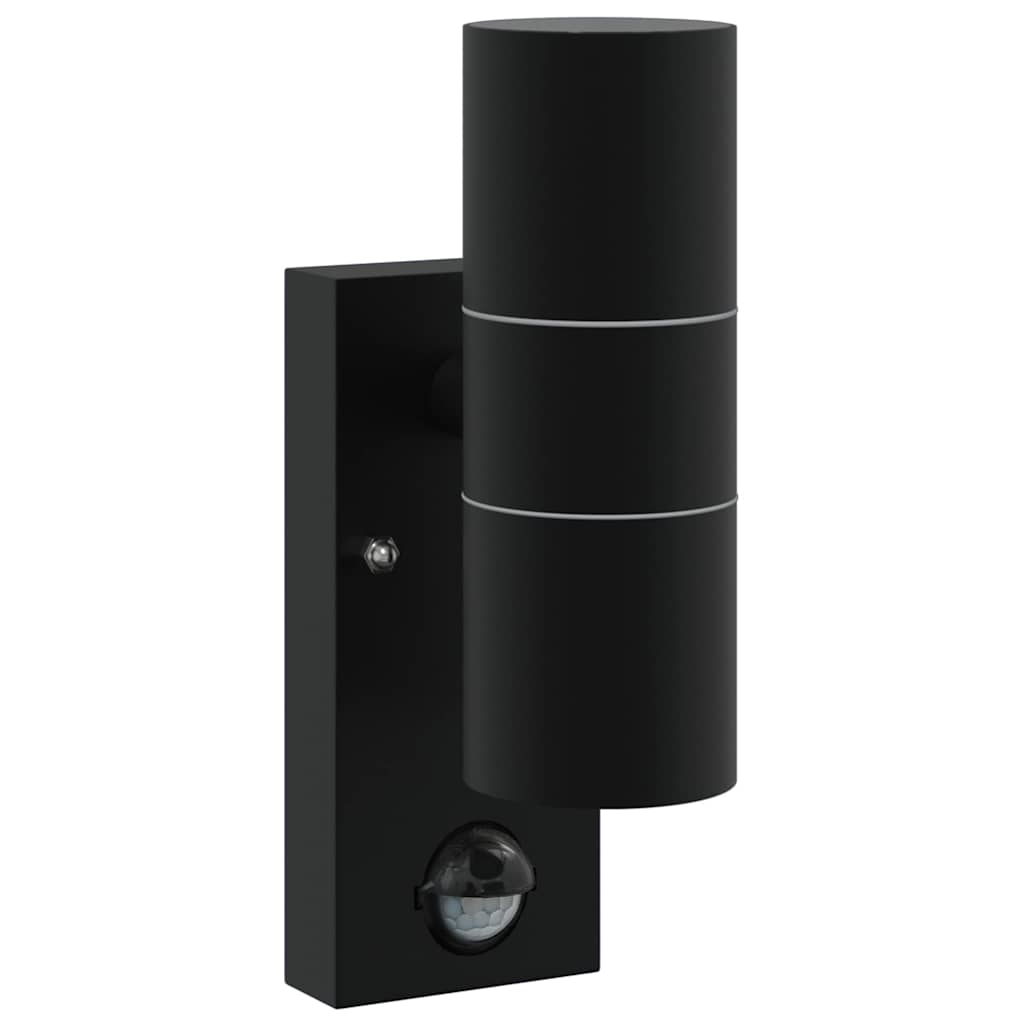 Buiten Wandlamp 2 pcs Zwart 7 x 10 x 22 cm RVS en Glas