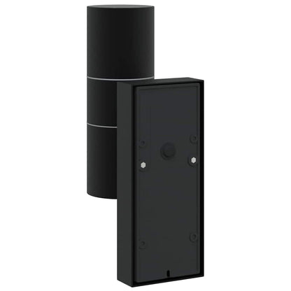 Buiten Wandlamp 2 pcs Zwart 7 x 10 x 22 cm RVS en Glas