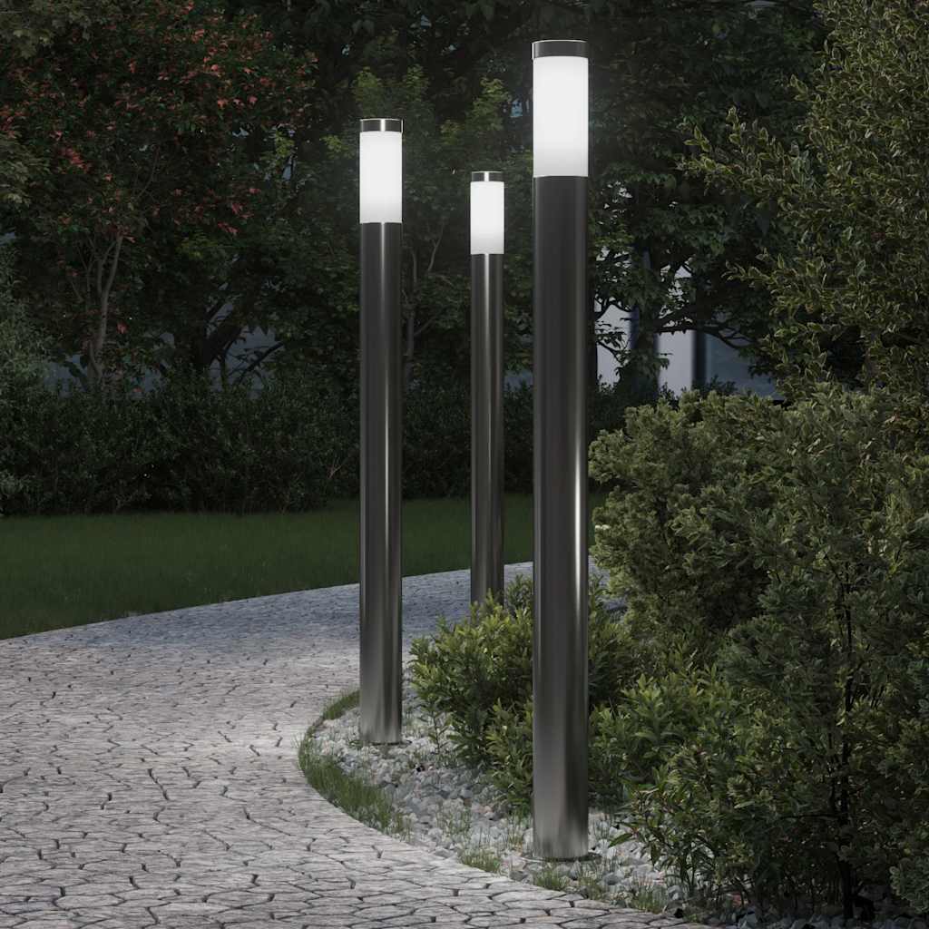 Bolderverlichting 3 stuks 110 cm RVS IP44