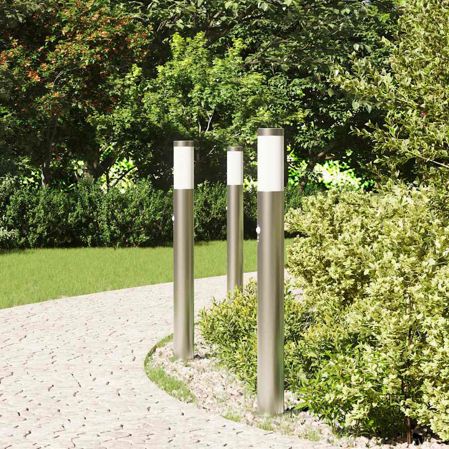 Bolderverlichting met sensor 3 stuks 80 cm RVS IP44