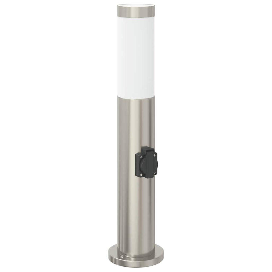 Bolderarmatuur met stopcontact 50 cm RVS IP44