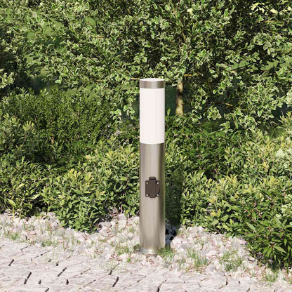 Bolderarmatuur met stopcontact 50 cm RVS IP44