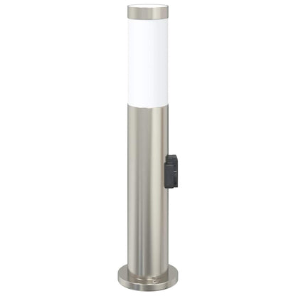 Bolderarmatuur met stopcontact 50 cm RVS IP44