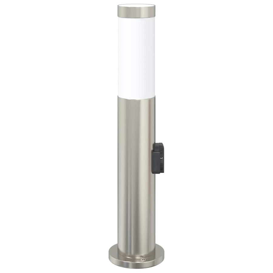 Bolderarmatuur met stopcontact 50 cm RVS IP44