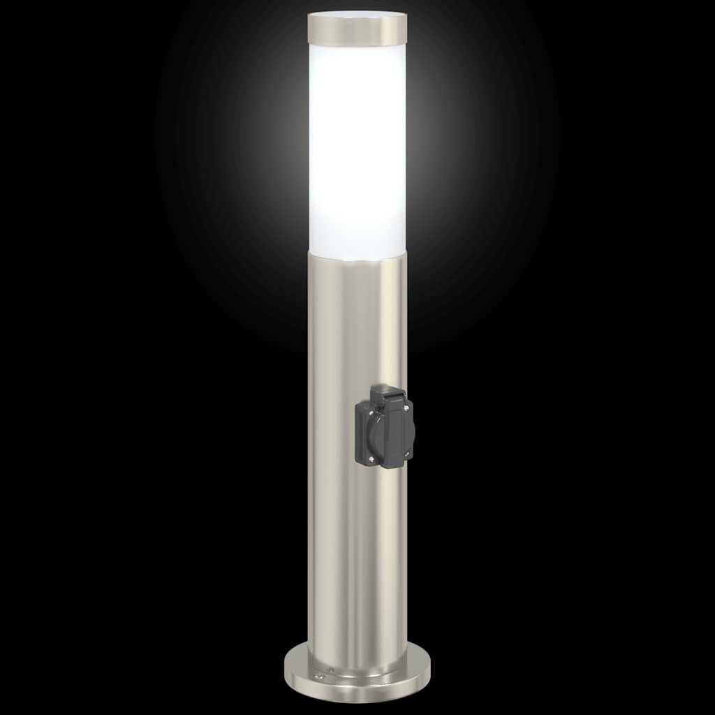 Bolderarmatuur met stopcontact 50 cm RVS IP44