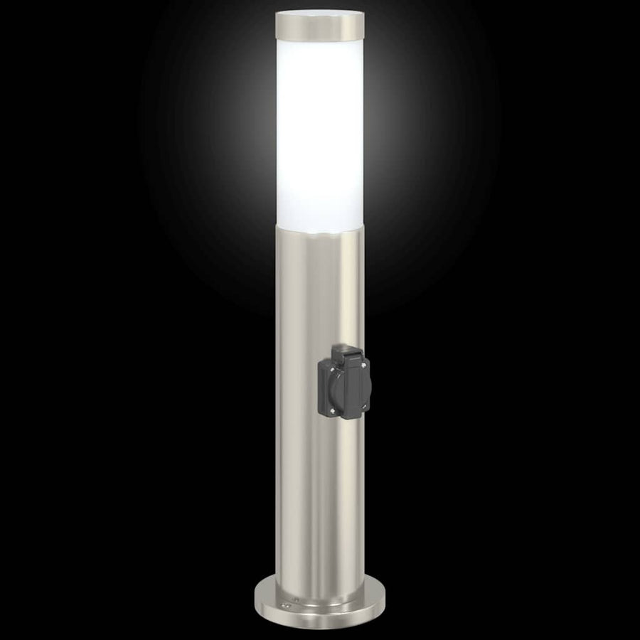 Bolderarmatuur met stopcontact 50 cm RVS IP44