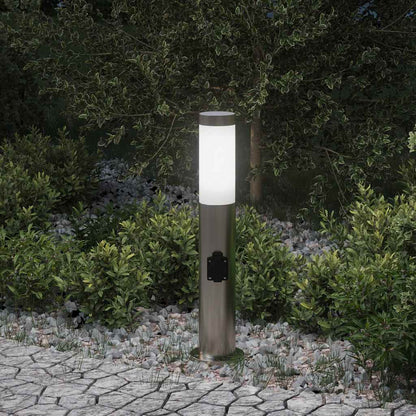 Bolderarmatuur met stopcontact 50 cm RVS IP44