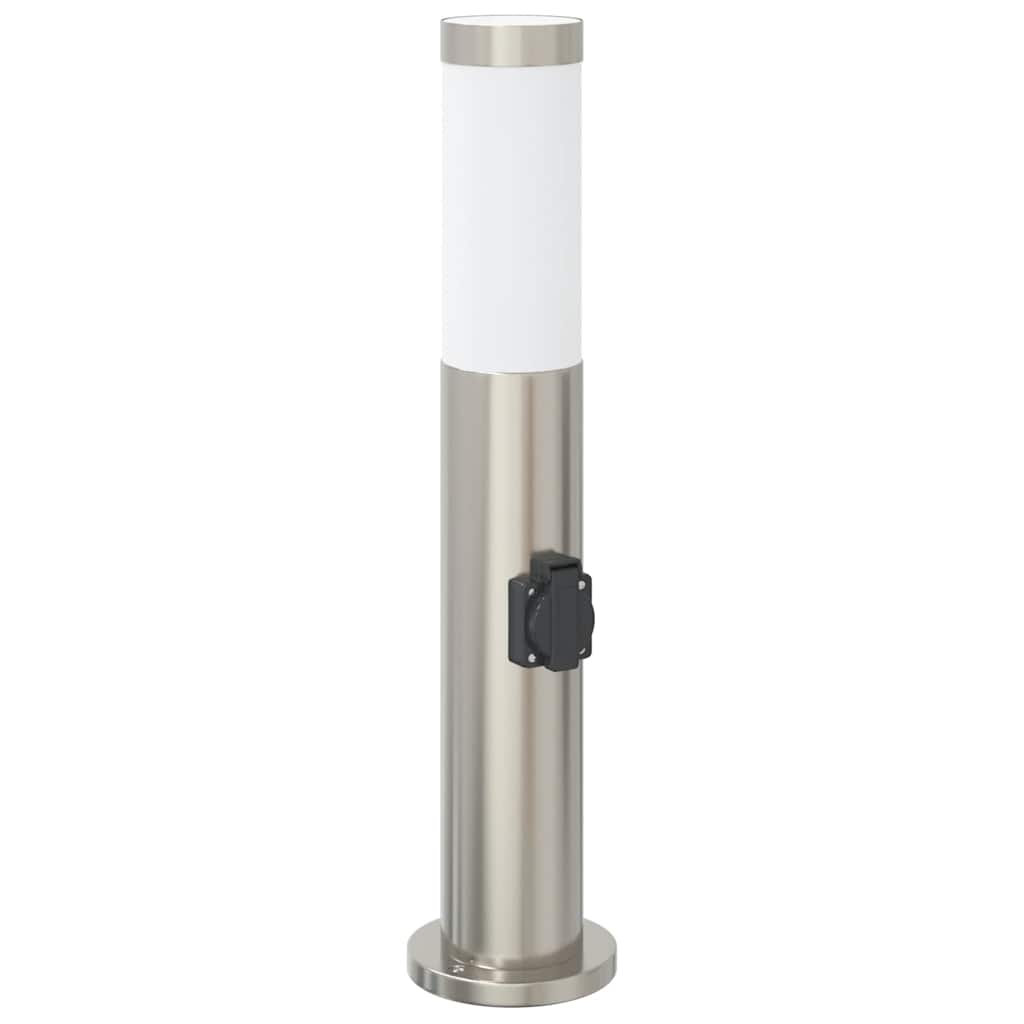 Bolderverlichting met stopcontact 3 stuks 50 cm roestvrij staal IP44