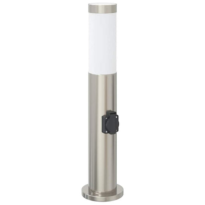 Bolderverlichting met stopcontact 3 stuks 50 cm roestvrij staal IP44