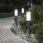Bolderverlichting met stopcontact 3 stuks 50 cm roestvrij staal IP44