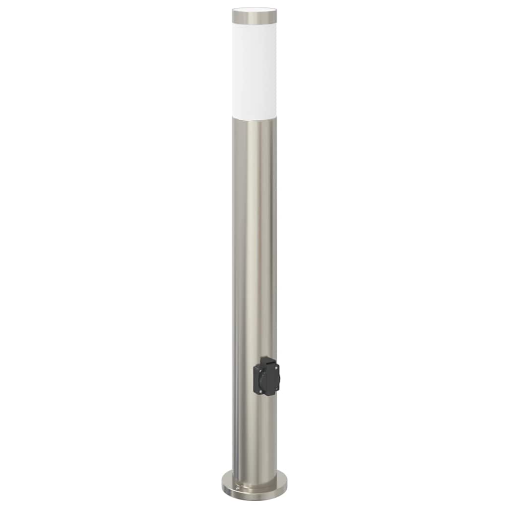 Bolderarmatuur met stopcontact 80 cm RVS IP44
