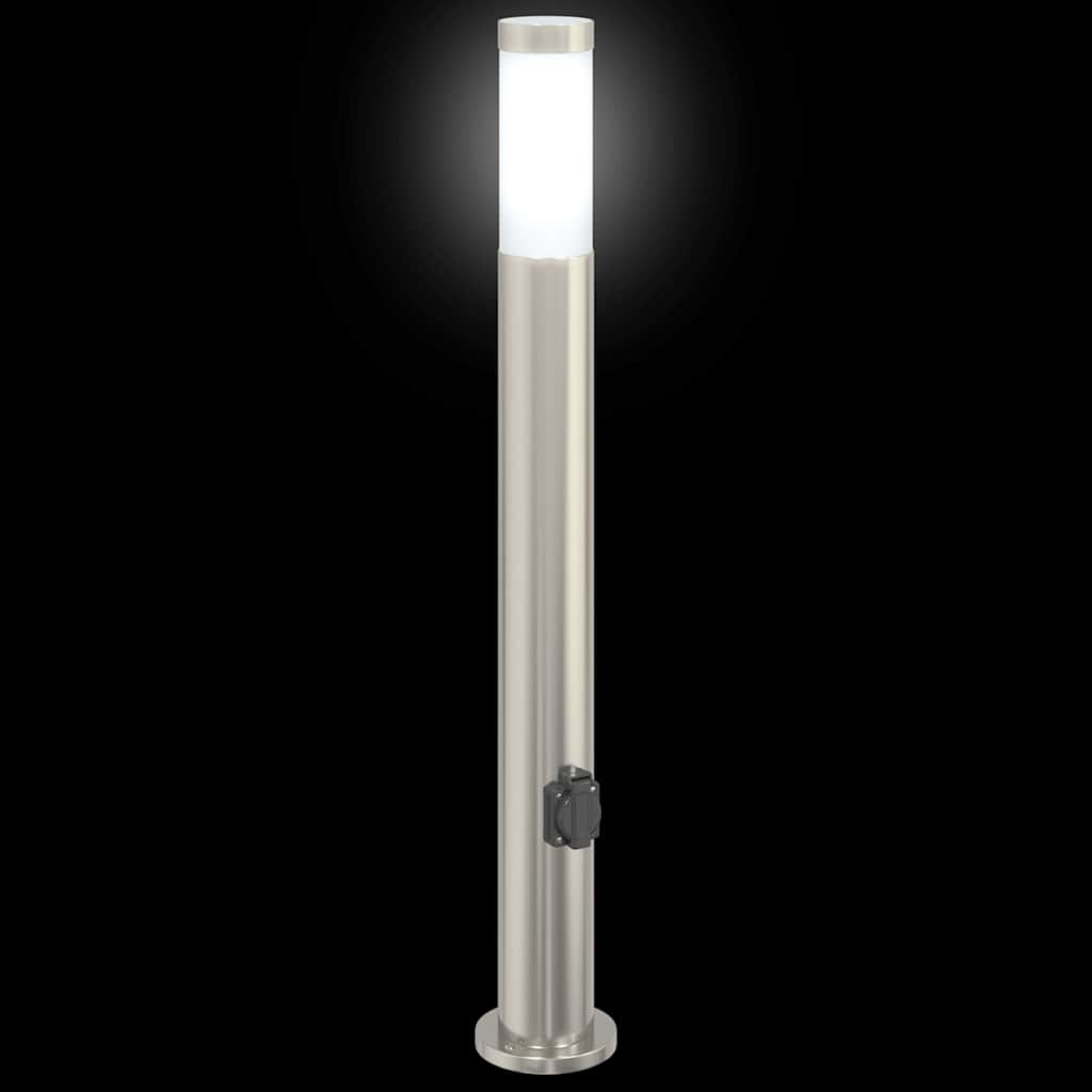 Bolderarmatuur met stopcontact 80 cm RVS IP44