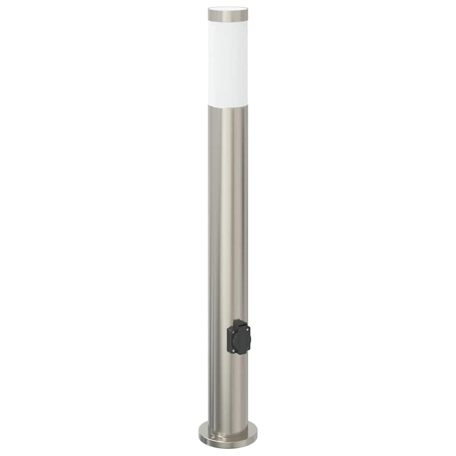Bolderverlichting met stopcontact 3 stuks 80 cm roestvrij staal IP44