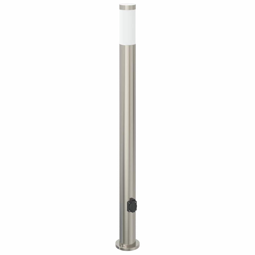 Bolderarmatuur met stopcontact 110 cm RVS IP44