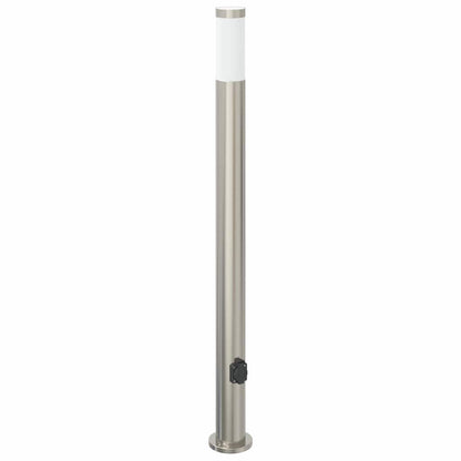 Bolderarmatuur met stopcontact 110 cm RVS IP44